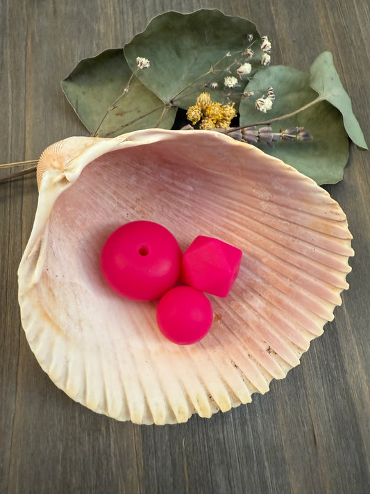 Solid Color Beads -  Fuchsia #18