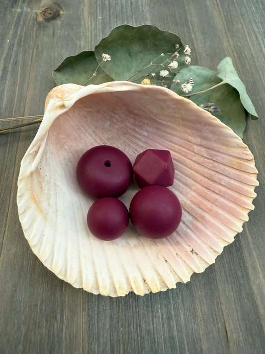 Solid Color Beads -  Merlot #24