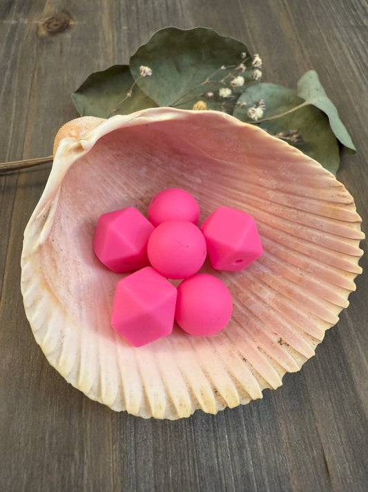 Solid Color Beads - Highlighter Pink #33
