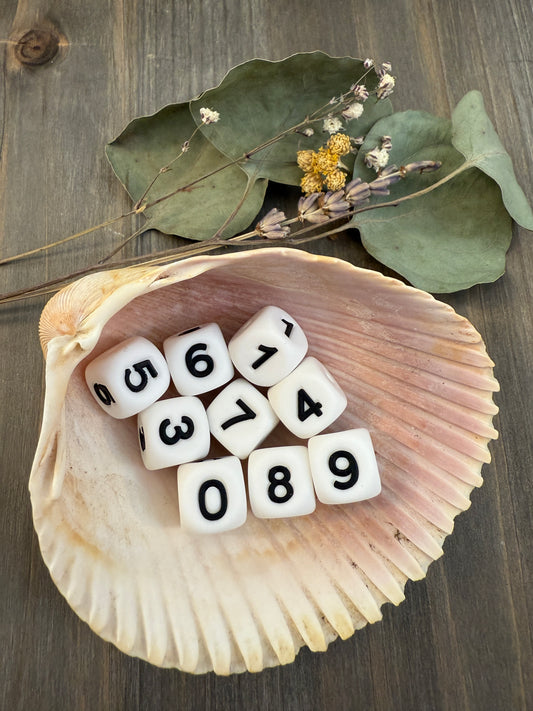 Horizontal Numbers - 12mm Specialty Beads
