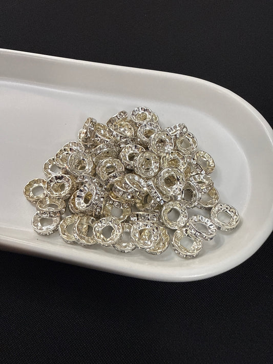 rhinestone large hole spacer
