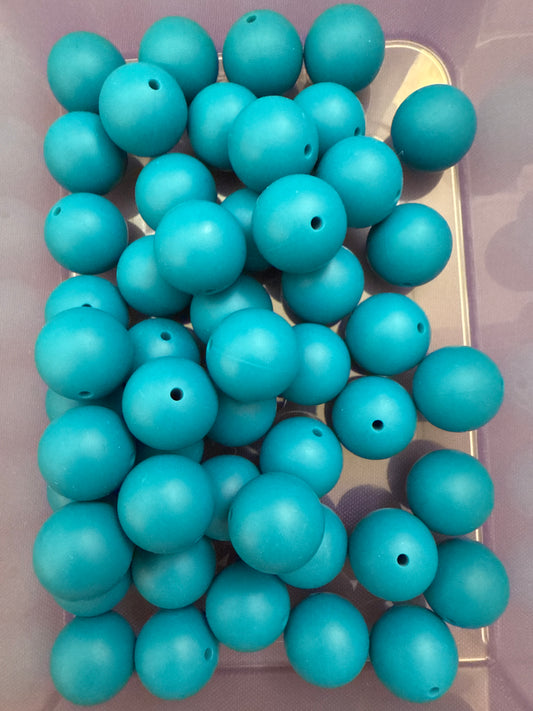 19mm round solid beads -  Tropical Blue 34