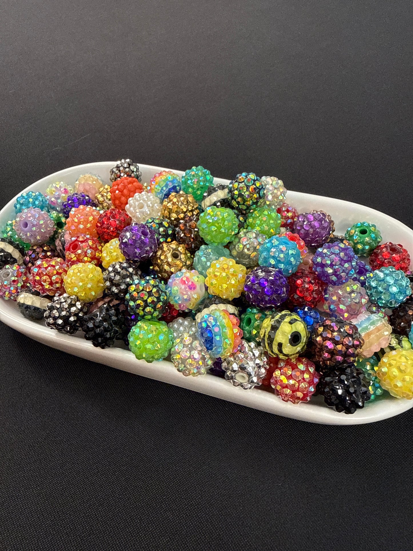 14mm round rhinestone bead mix