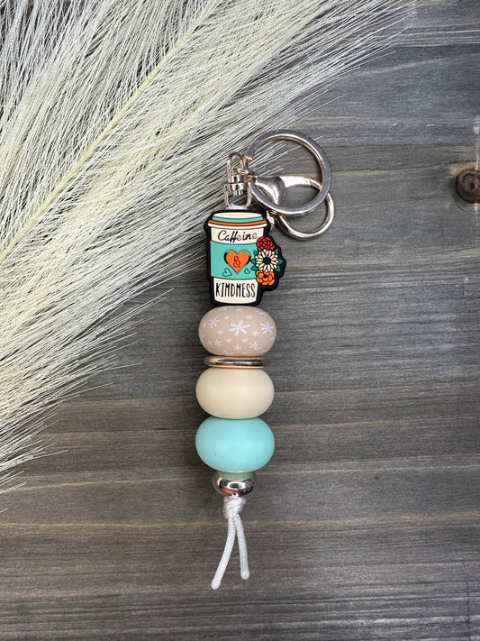 Caffeine & Kindness keychain