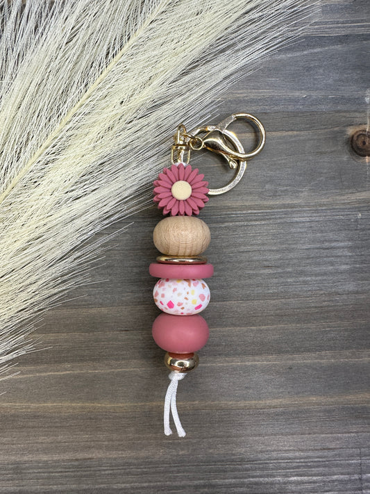 Violet quartz terrazzo keychain