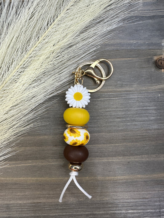 White daisy big sunflower keychain