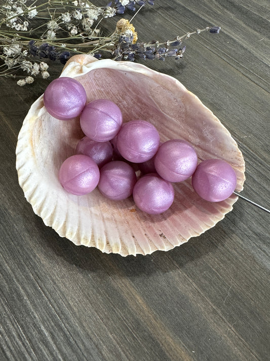 * 15mm round solid beads - Amethyst Pearl #67